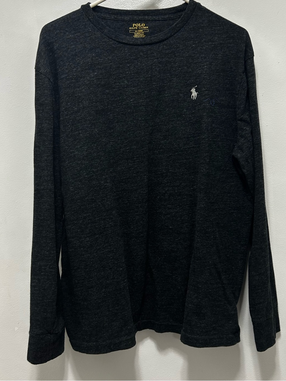 Polo by Ralph Lauren Dark Charcoal Long-Sleeve Crew Shirt